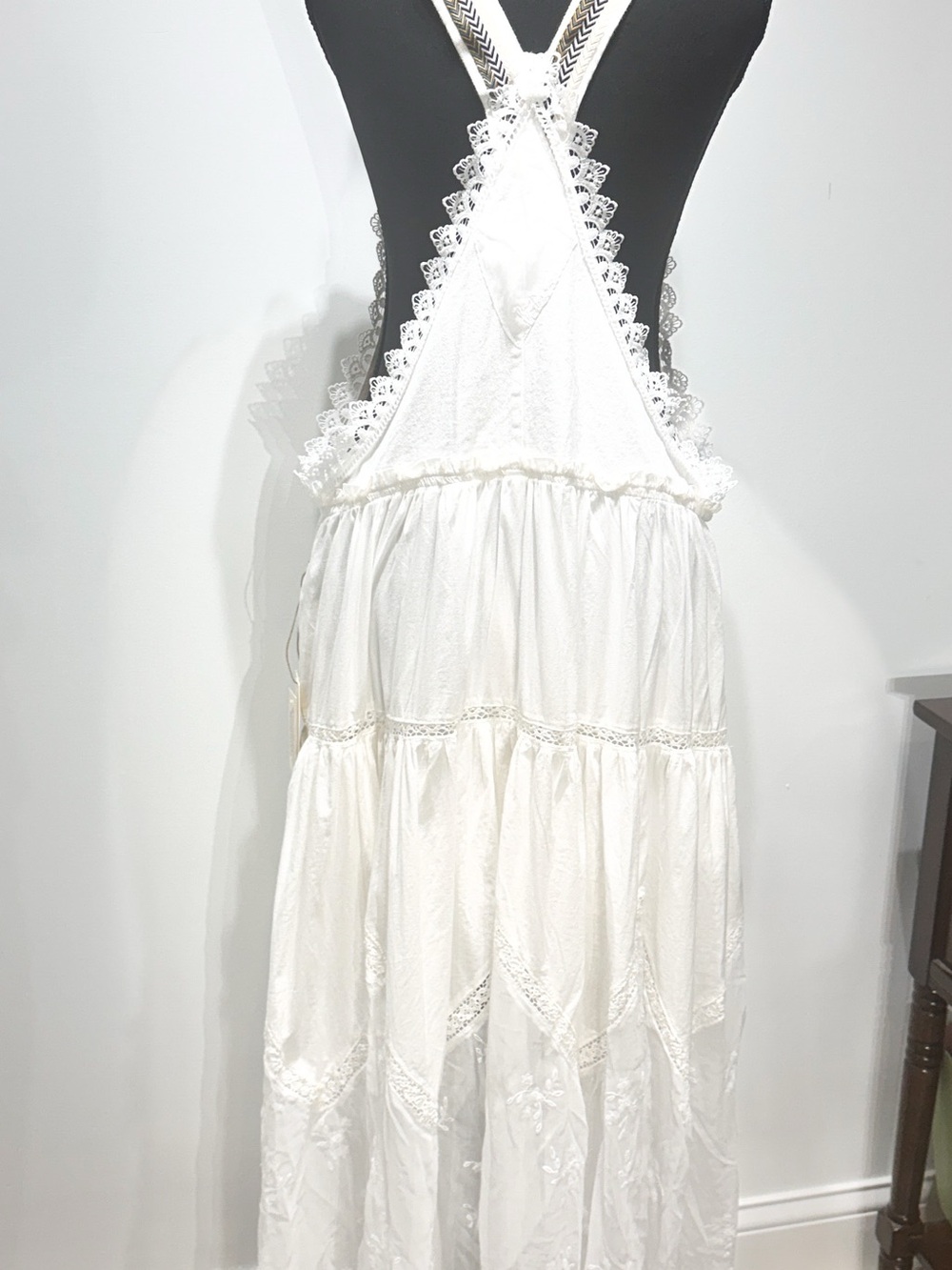 Blue Velvet NWT White Lace Overall Maxi Dress Medium - Picture 8 of 16